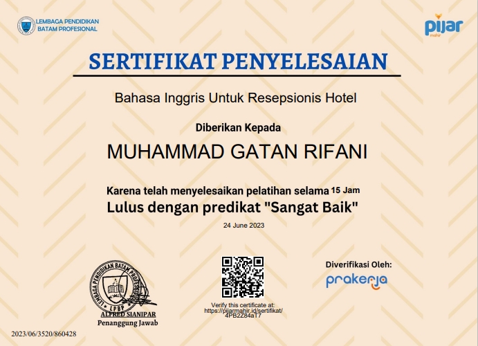 Certificate 1